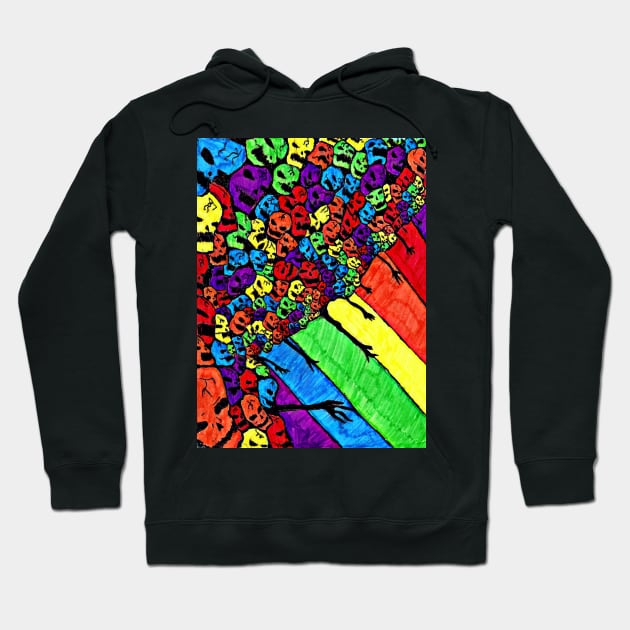 Rainbow Skull 1 Hoodie by Mr. Leon Artwork